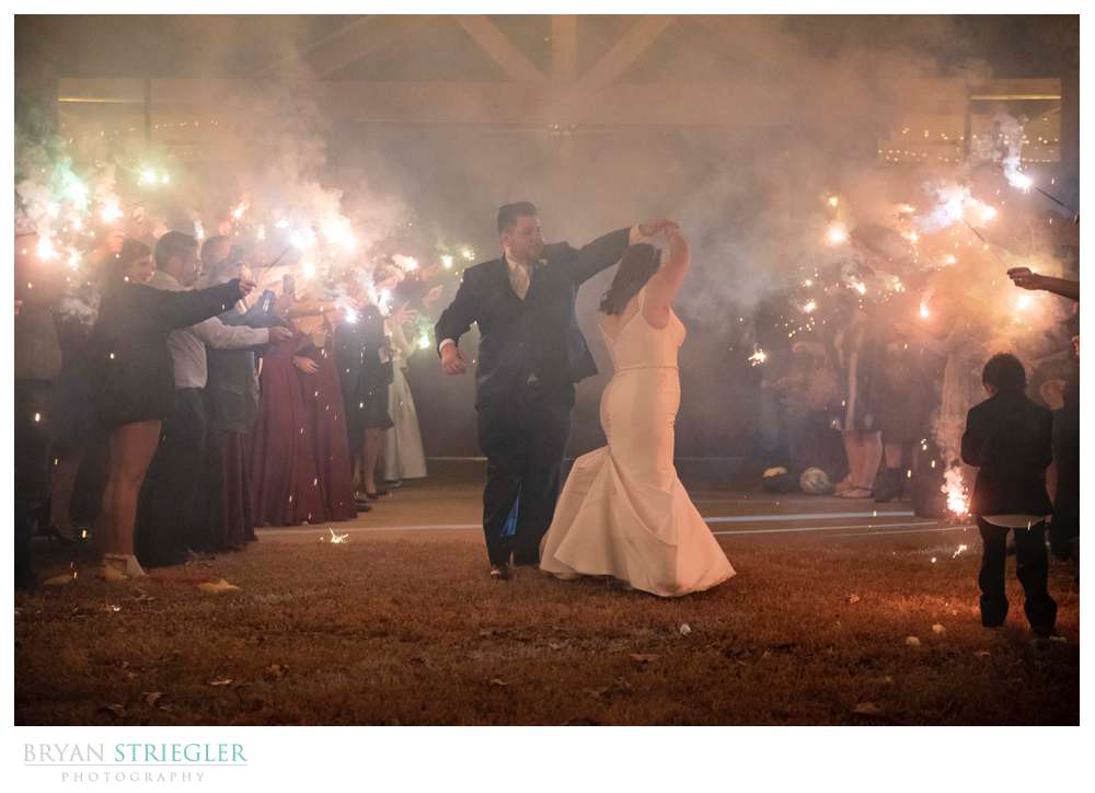 sparkler exit at the Barn at the Springs